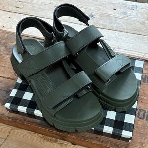 Ganni Olive Green Chunky Sandals